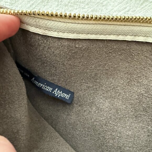 American Apparel Gray Leather Zipper Clutch - Picture 2 of 4